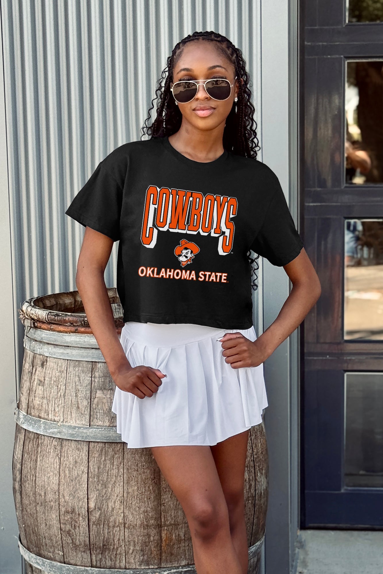 OKLAHOMA STATE COWBOYS PURE VICTORY CLASSIC CROP TEE