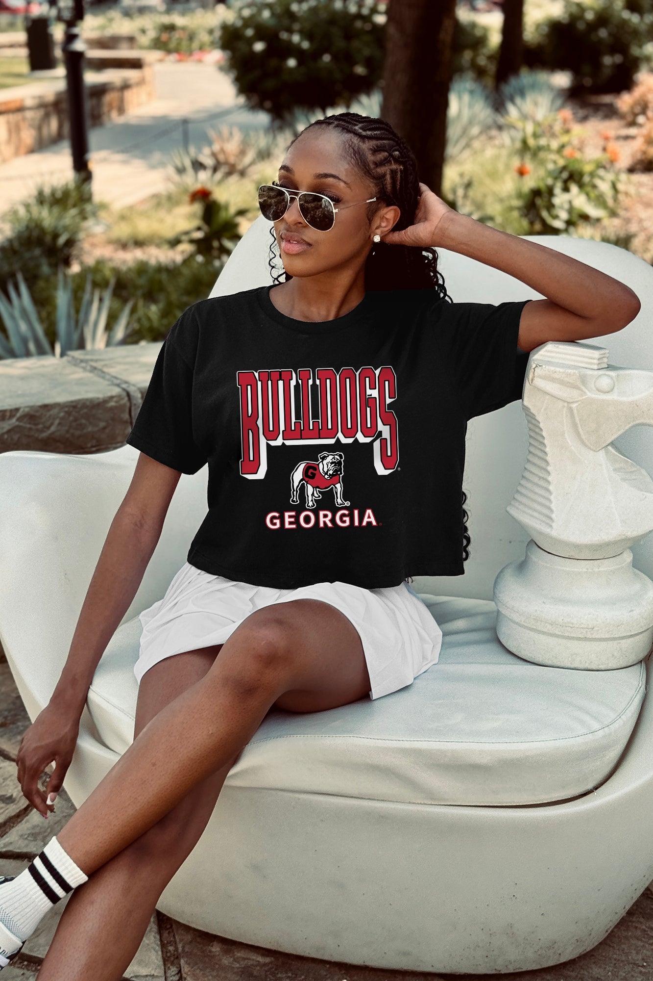 GEORGIA BULLDOGS PURE VICTORY CLASSIC CROP TEE