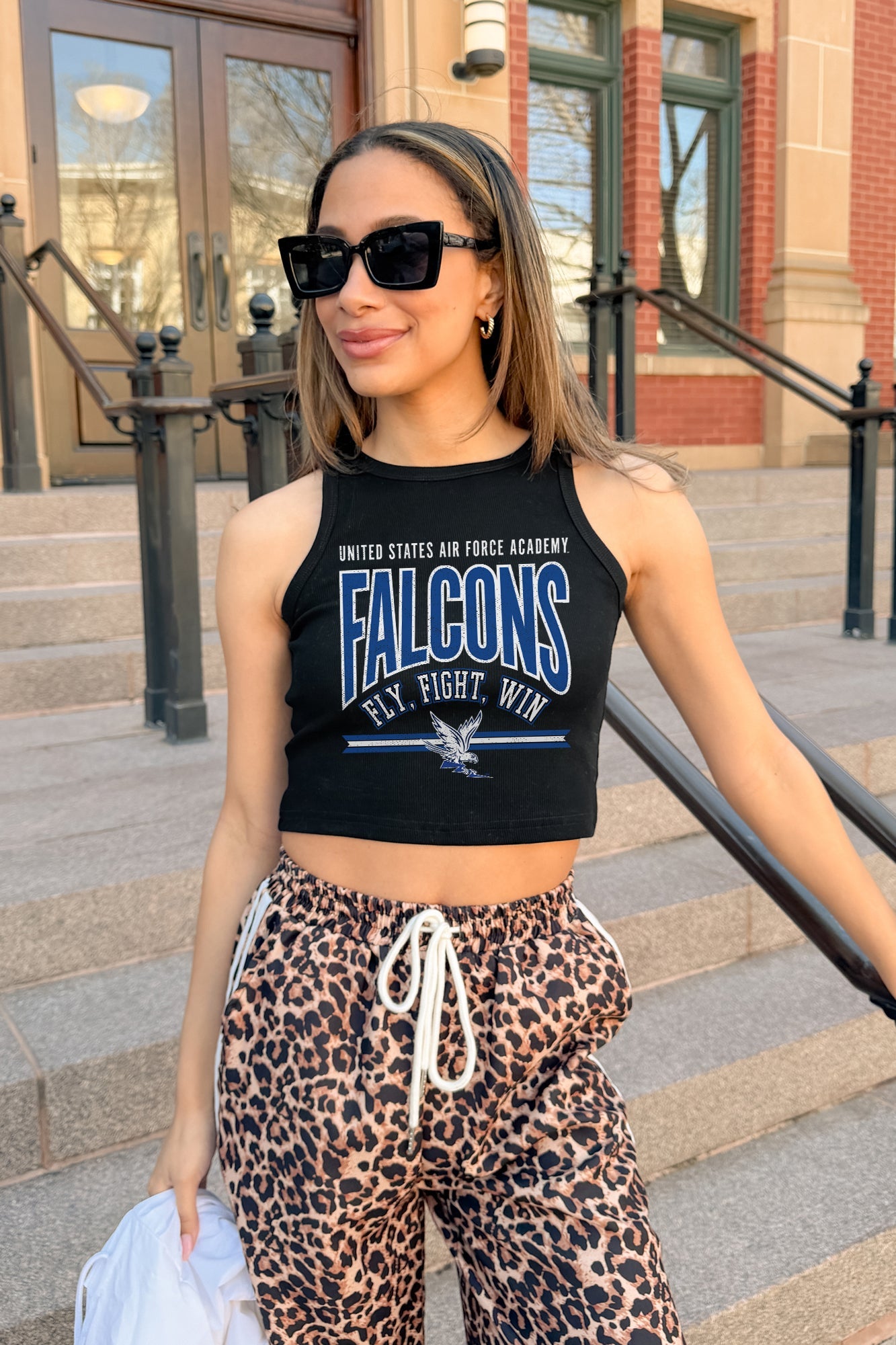 AIR FORCE FALCONS MIC DROP ESSENTIAL RIBBED CROP TANK