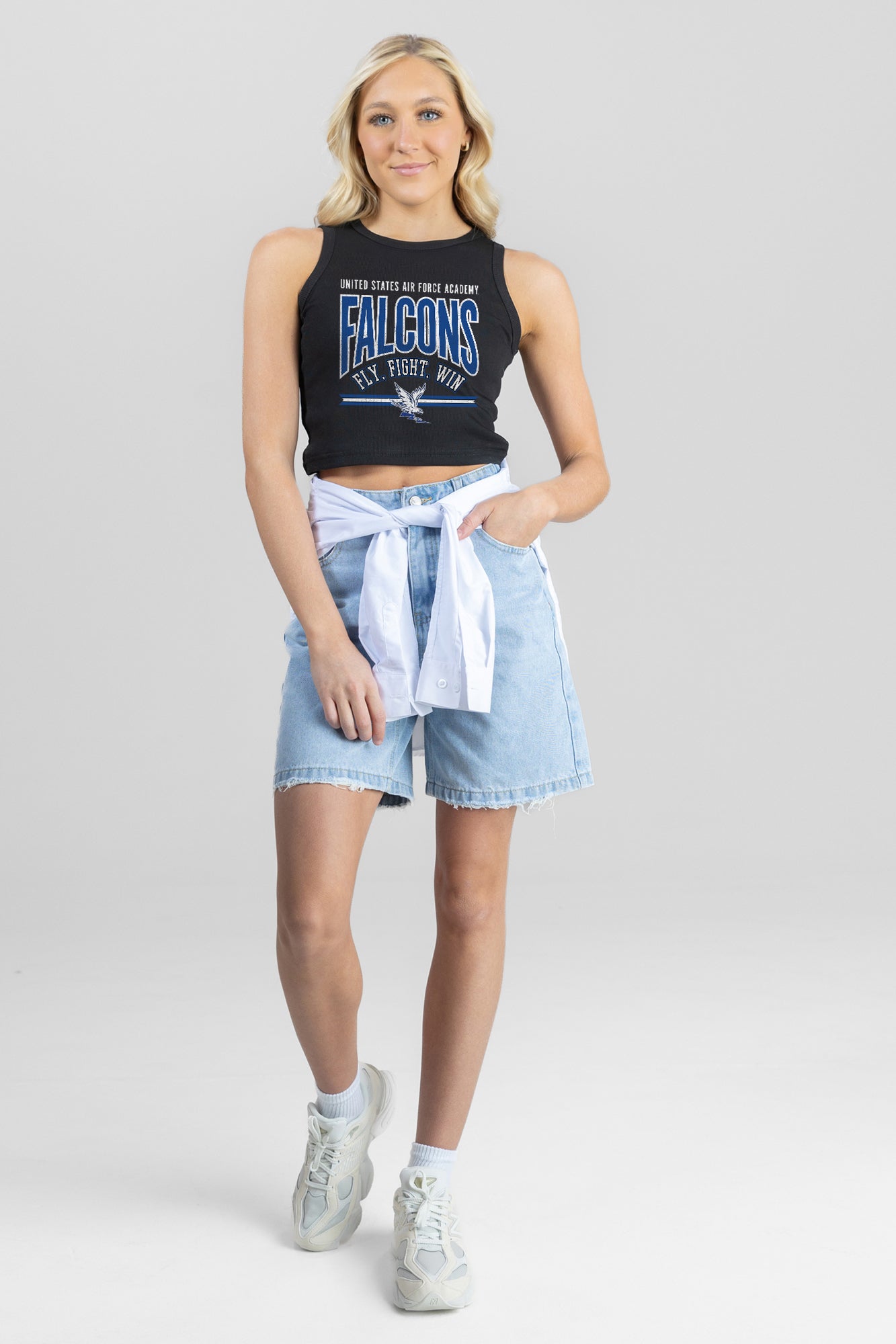 AIR FORCE FALCONS MIC DROP ESSENTIAL RIBBED CROP TANK