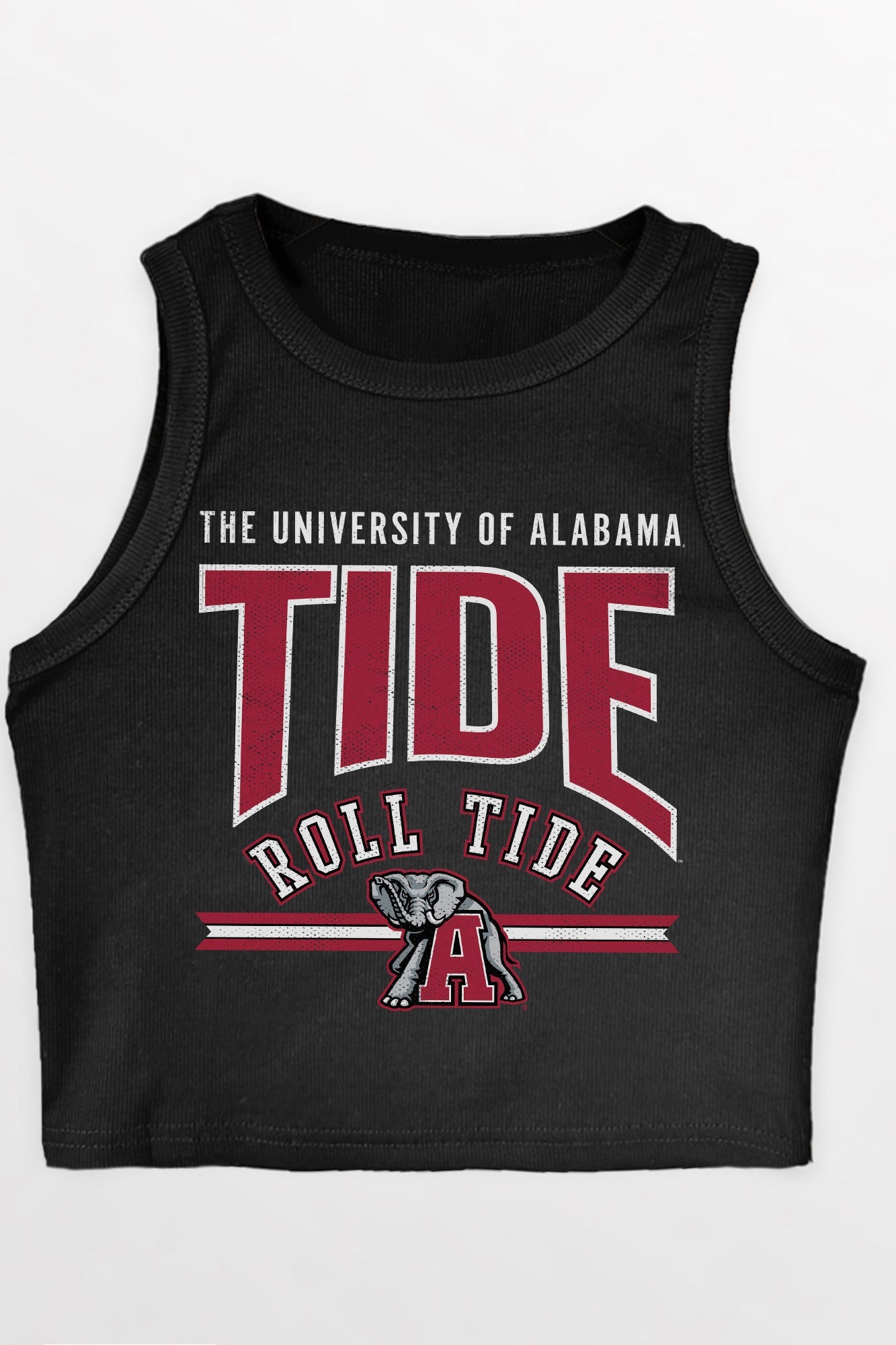 ALABAMA CRIMSON TIDE MIC DROP ESSENTIAL RIBBED CROP TANK