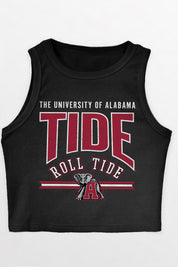 ALABAMA CRIMSON TIDE MIC DROP ESSENTIAL RIBBED CROP TANK