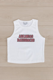 ARKANSAS RAZORBACKS WINNING TRADITION ESSENTIAL RIBBED CROP TANK BY MADI PREWETT TROUTT