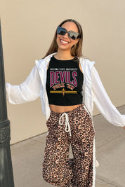 ARIZONA STATE SUN DEVILS MIC DROP ESSENTIAL RIBBED CROP TANK