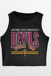 ARIZONA STATE SUN DEVILS MIC DROP ESSENTIAL RIBBED CROP TANK