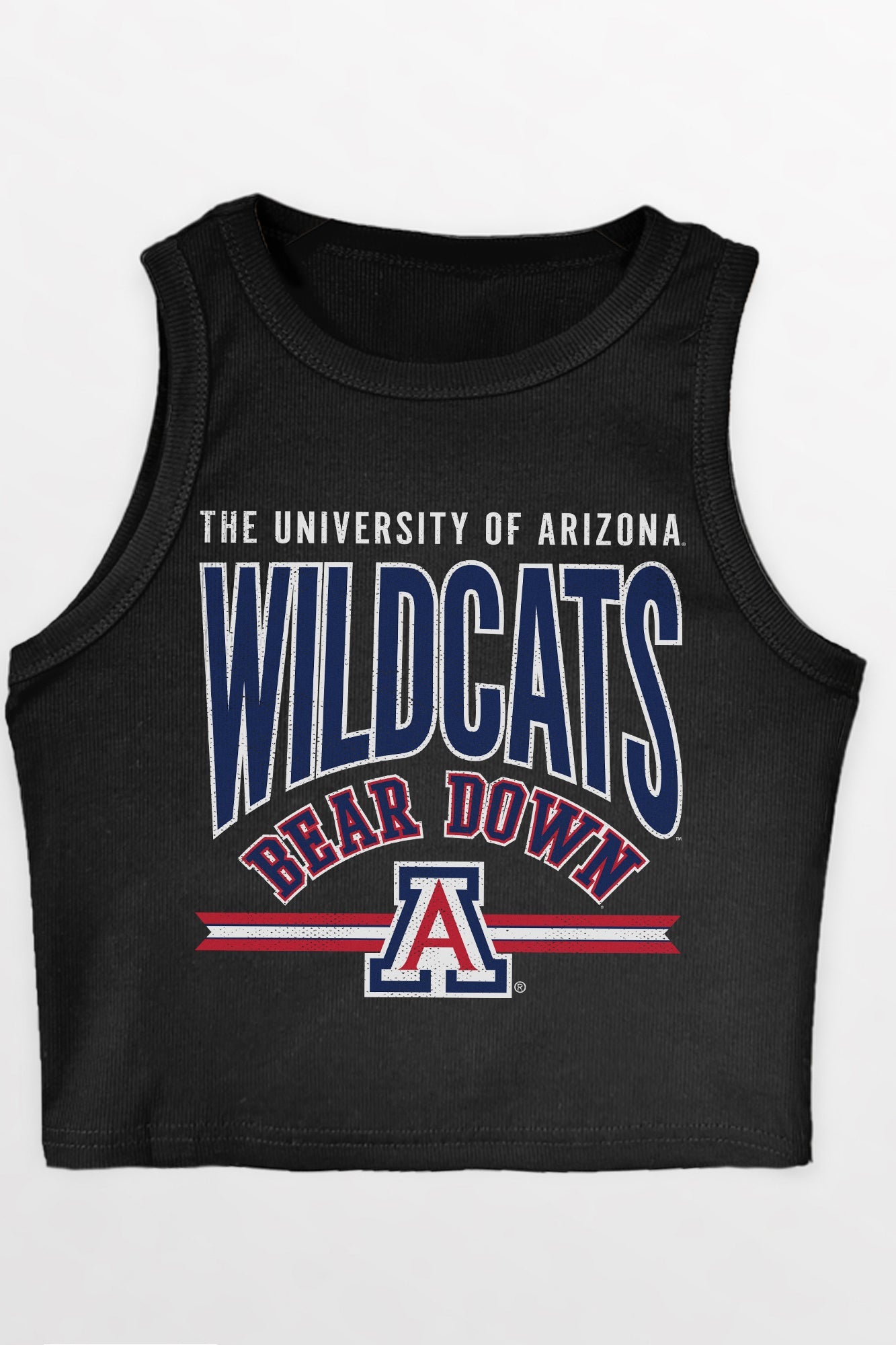 ARIZONA WILDCATS MIC DROP ESSENTIAL RIBBED CROP TANK