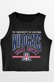 ARIZONA WILDCATS MIC DROP ESSENTIAL RIBBED CROP TANK
