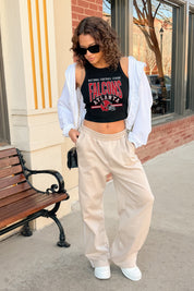 ATLANTA FALCONS MIC DROP ESSENTIAL RIBBED CROP TANK