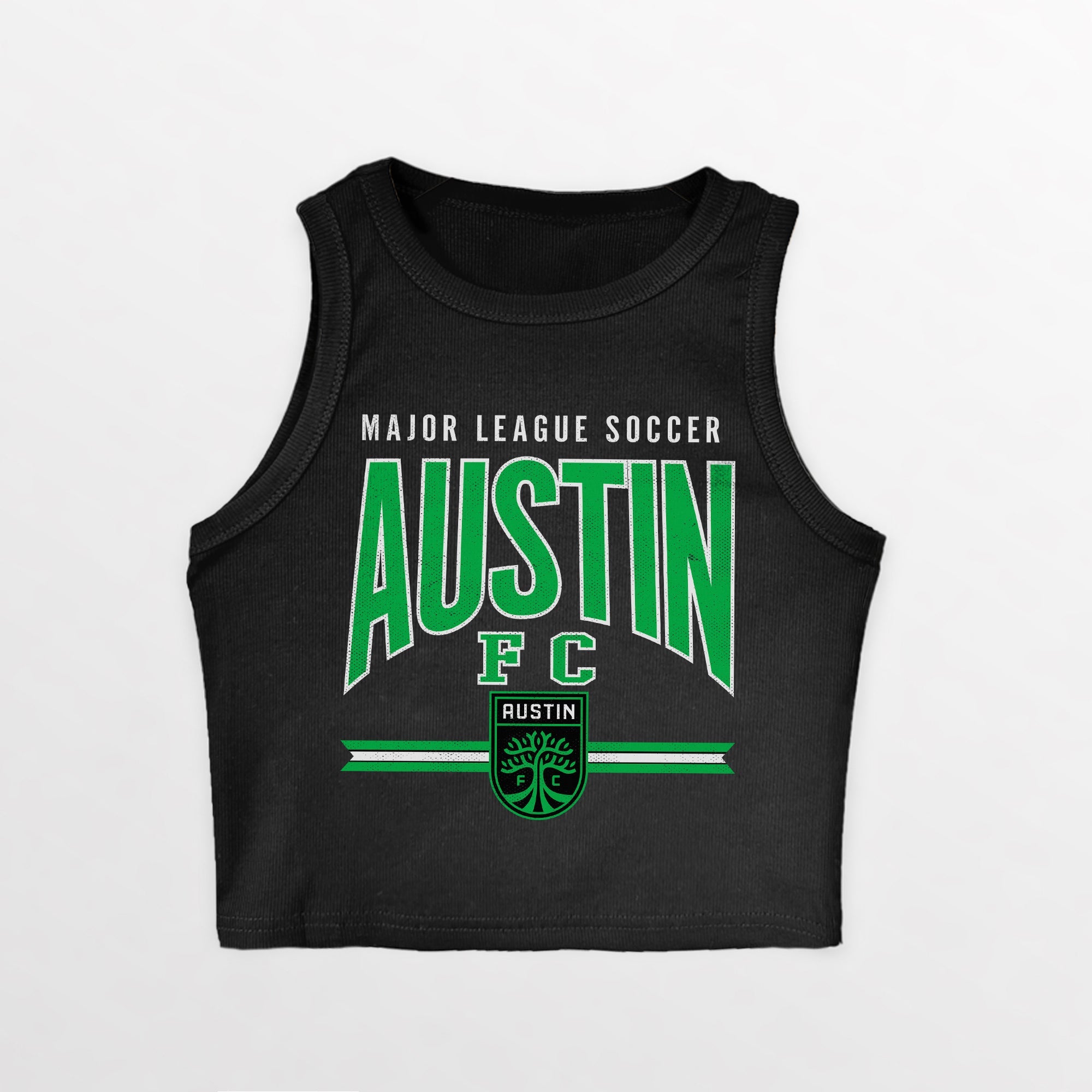 AUSTIN FC MIC DROP ESSENTIAL RIBBED CROP TANK