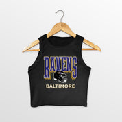 BALTIMORE RAVENS PURE VICTORY ESSENTIAL RIBBED CROP TANK