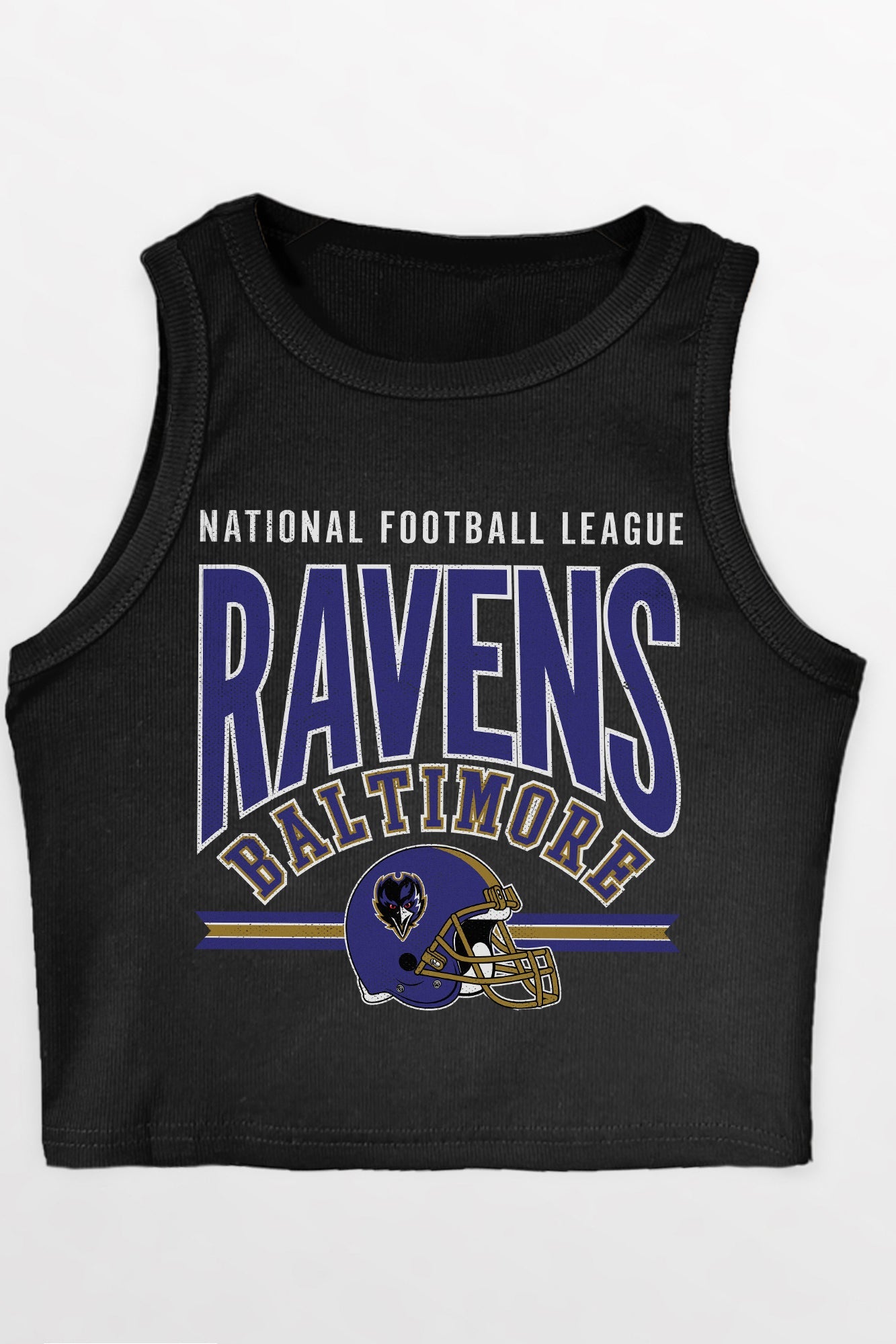 BALTIMORE RAVENS MIC DROP ESSENTIAL RIBBED CROP TANK