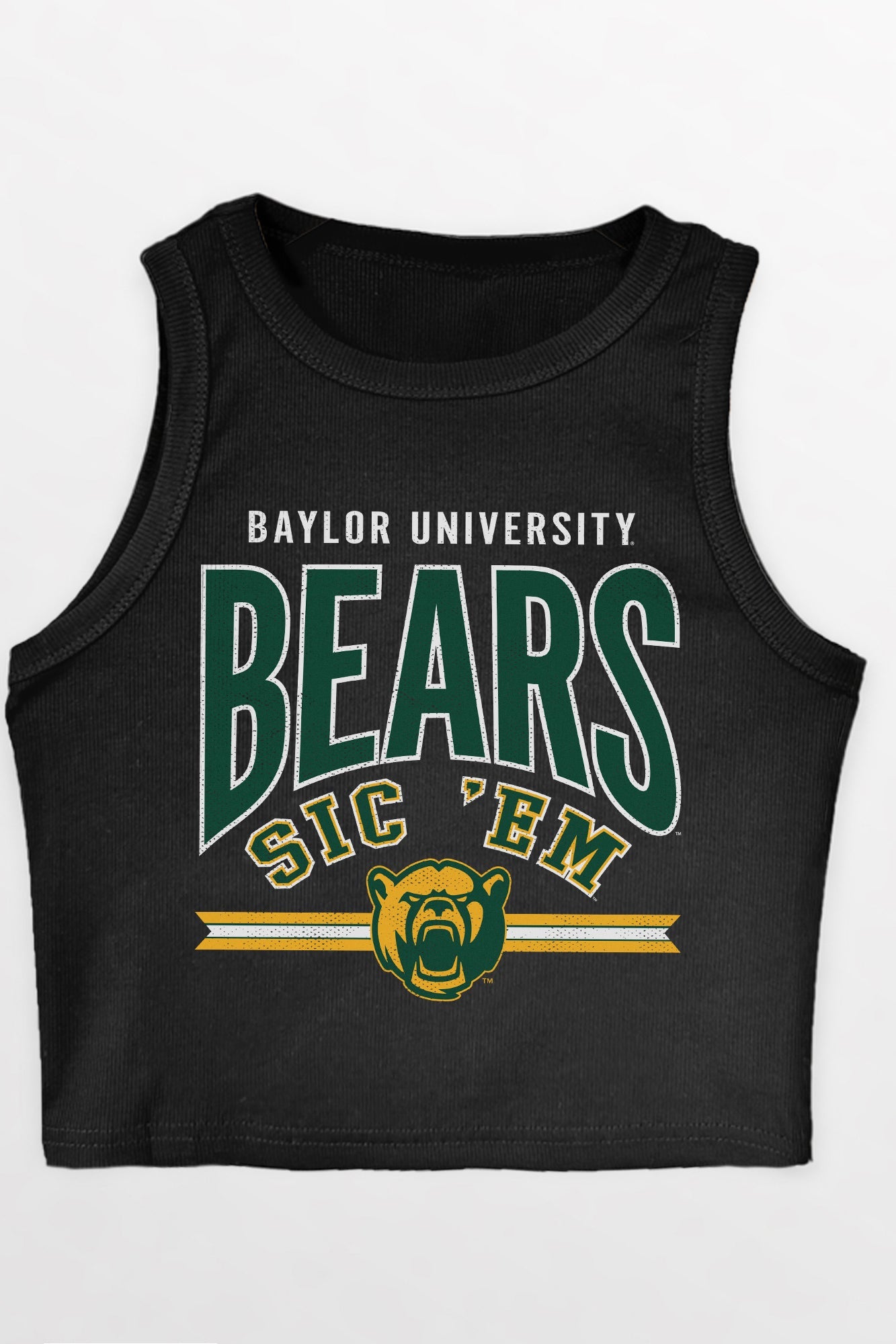 BAYLOR BEARS MIC DROP ESSENTIAL RIBBED CROP TANK