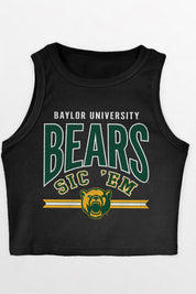BAYLOR BEARS MIC DROP ESSENTIAL RIBBED CROP TANK