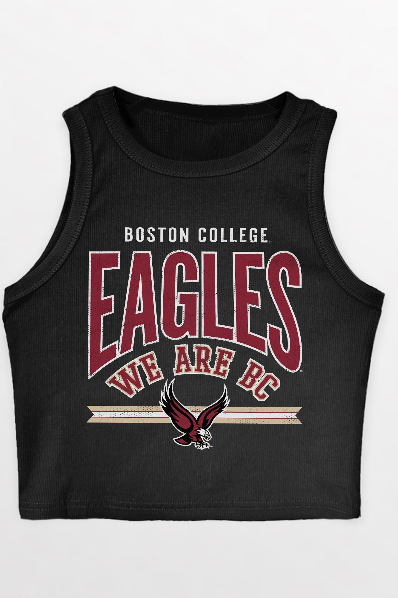 BOSTON COLLEGE EAGLES MIC DROP ESSENTIAL RIBBED CROP TANK