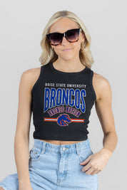 BOISE STATE BRONCOS MIC DROP ESSENTIAL RIBBED CROP TANK
