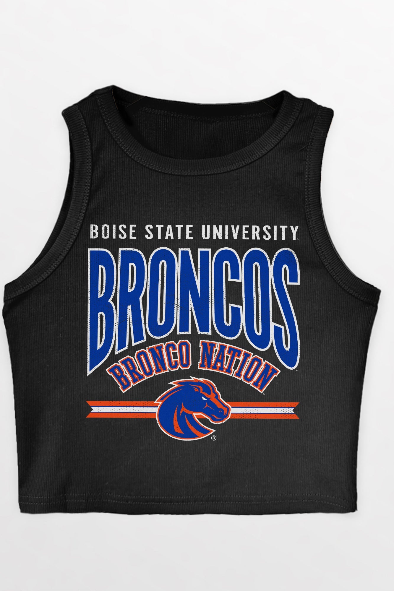 BOISE STATE BRONCOS MIC DROP ESSENTIAL RIBBED CROP TANK