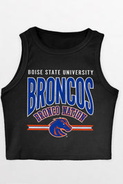 BOISE STATE BRONCOS MIC DROP ESSENTIAL RIBBED CROP TANK