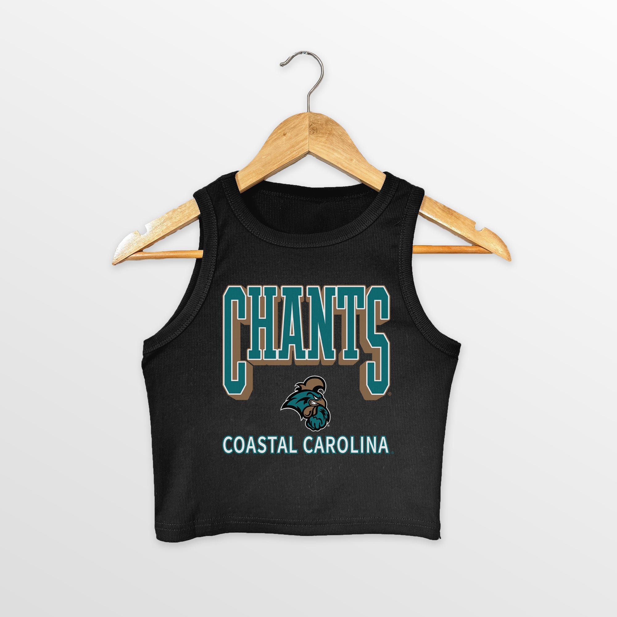 COASTAL CAROLINA CHANTICLEERS PURE VICTORY ESSENTIAL RIBBED CROP TANK