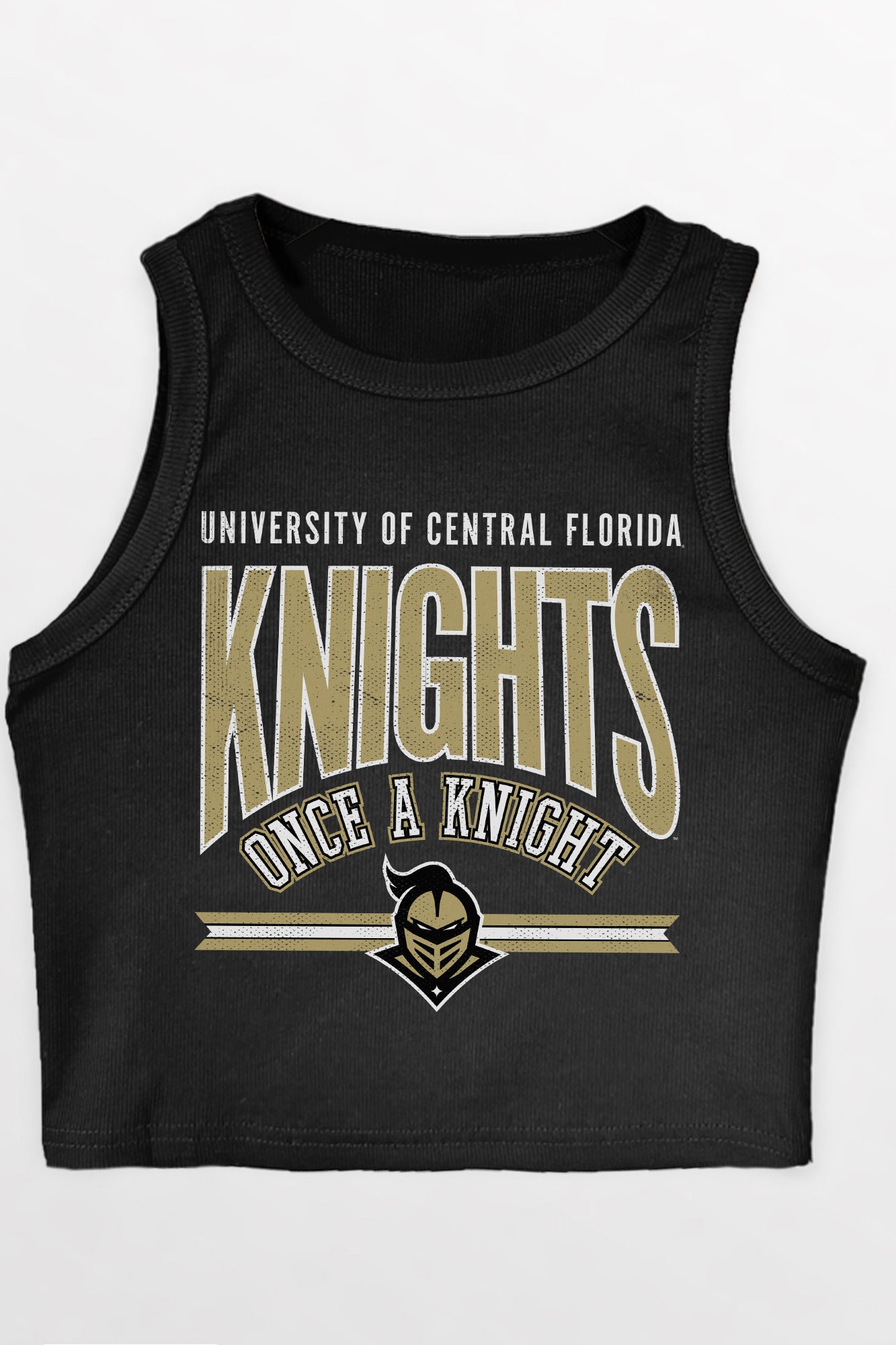 CENTRAL FLORIDA KNIGHTS MIC DROP ESSENTIAL RIBBED CROP TANK