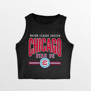 CHICAGO FIRE FC MIC DROP ESSENTIAL RIBBED CROP TANK