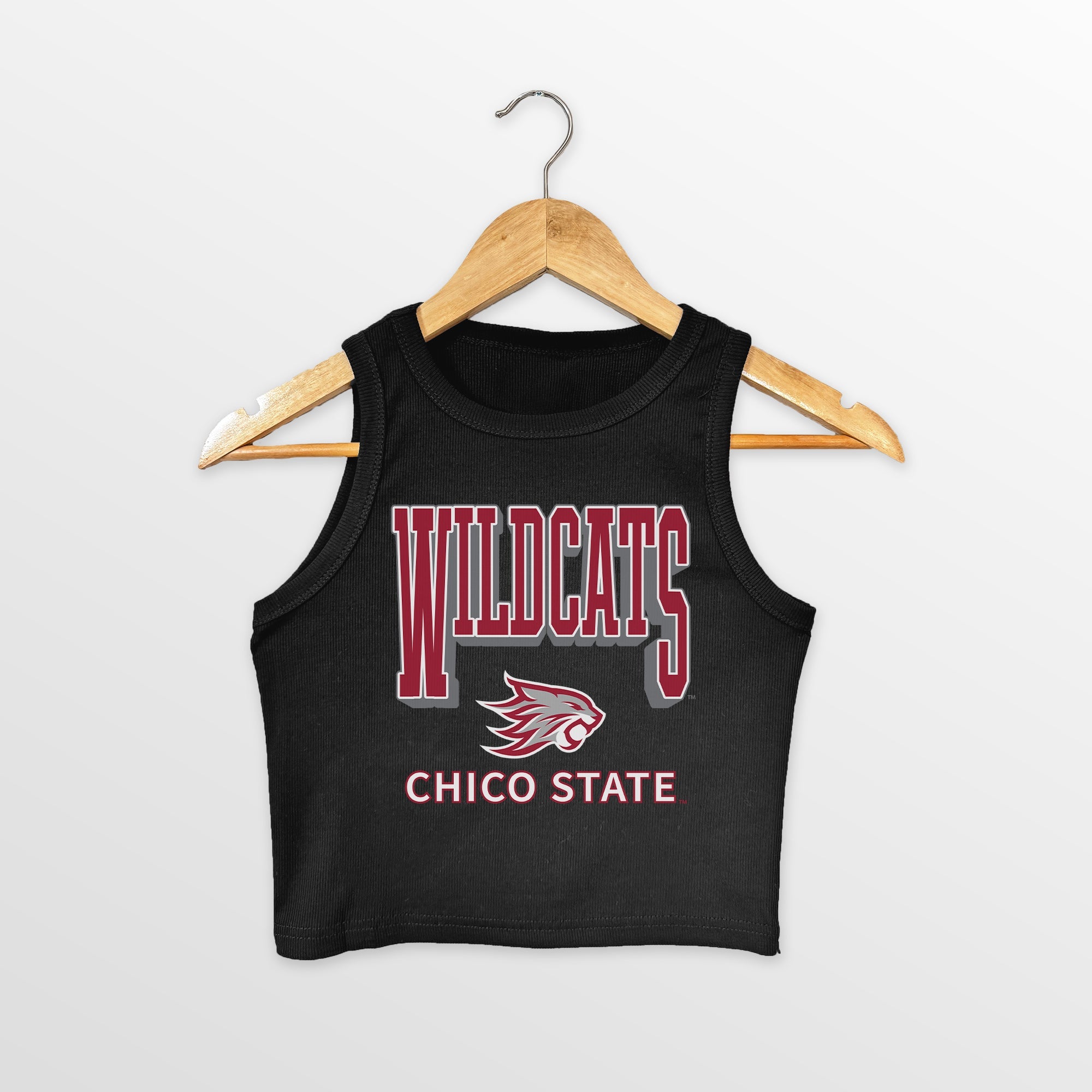 CHICO STATE WILDCATS PURE VICTORY ESSENTIAL RIBBED CROP TANK