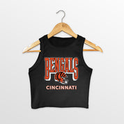 CINCINNATI BENGALS PURE VICTORY ESSENTIAL RIBBED CROP TANK