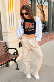 CINCINNATI BENGALS MIC DROP ESSENTIAL RIBBED CROP TANK