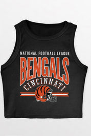 CINCINNATI BENGALS MIC DROP ESSENTIAL RIBBED CROP TANK