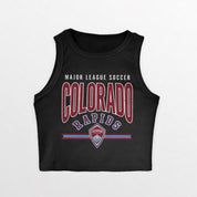 COLORADO RAPIDS MIC DROP ESSENTIAL RIBBED CROP TANK