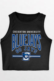 CREIGHTON BLUEJAYS MIC DROP ESSENTIAL RIBBED CROP TANK
