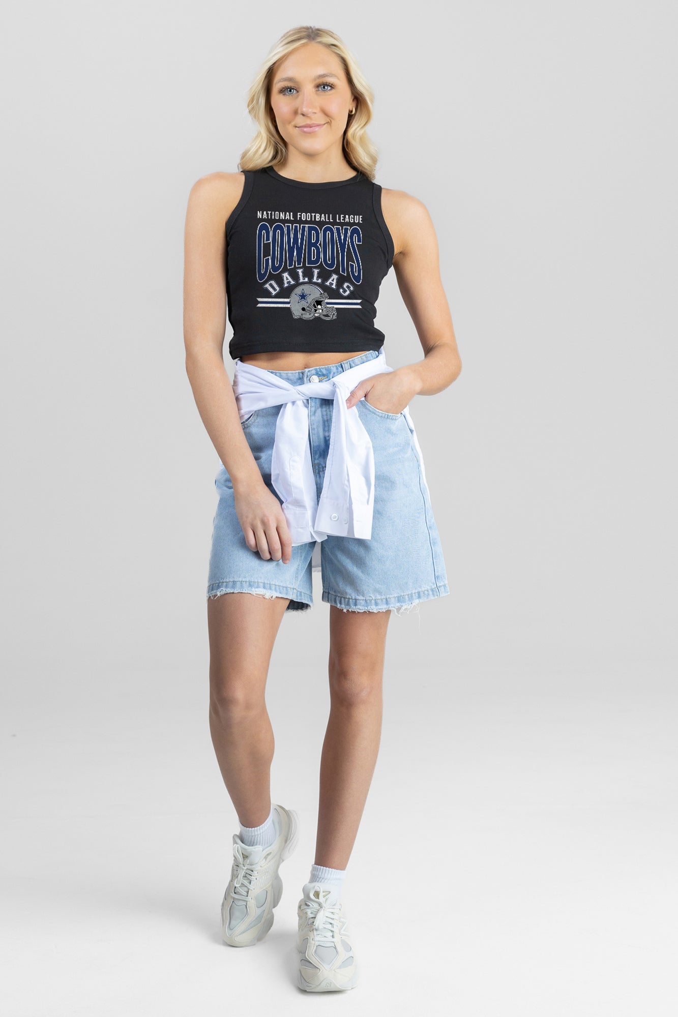 DALLAS COWBOYS MIC DROP ESSENTIAL RIBBED CROP TANK