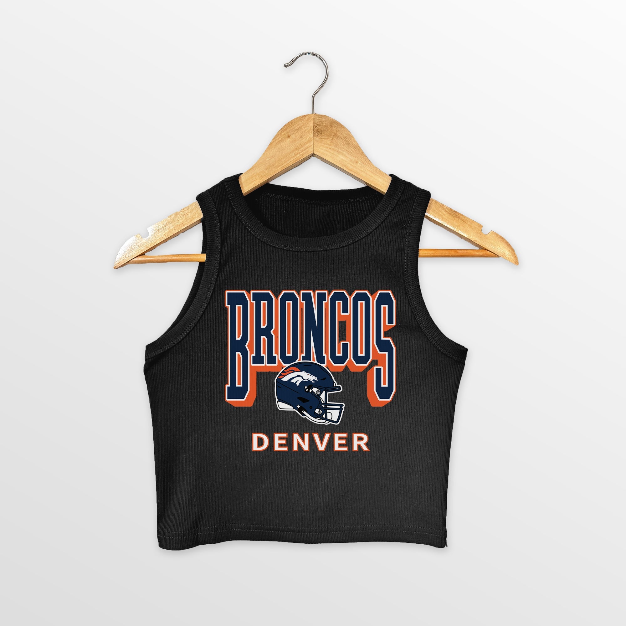 DENVER BRONCOS PURE VICTORY ESSENTIAL RIBBED CROP TANK