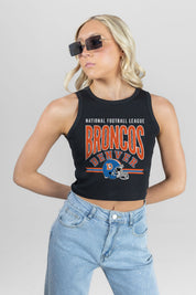 DENVER BRONCOS MIC DROP ESSENTIAL RIBBED CROP TANK