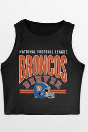 DENVER BRONCOS MIC DROP ESSENTIAL RIBBED CROP TANK