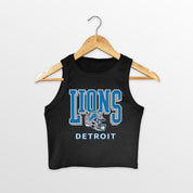 DETROIT LIONS PURE VICTORY ESSENTIAL RIBBED CROP TANK