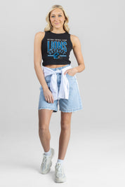 DETROIT LIONS MIC DROP ESSENTIAL RIBBED CROP TANK