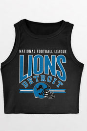 DETROIT LIONS MIC DROP ESSENTIAL RIBBED CROP TANK