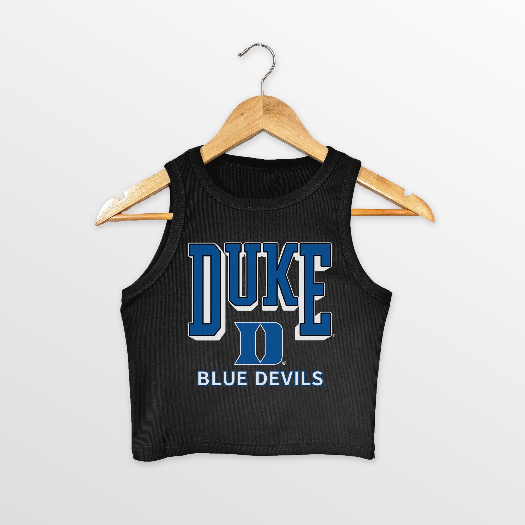 DUKE BLUE DEVILS PURE VICTORY ESSENTIAL RIBBED CROP TANK