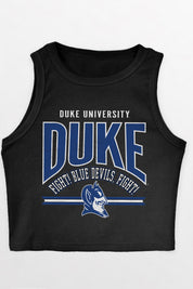 DUKE BLUE DEVILS MIC DROP ESSENTIAL RIBBED CROP TANK