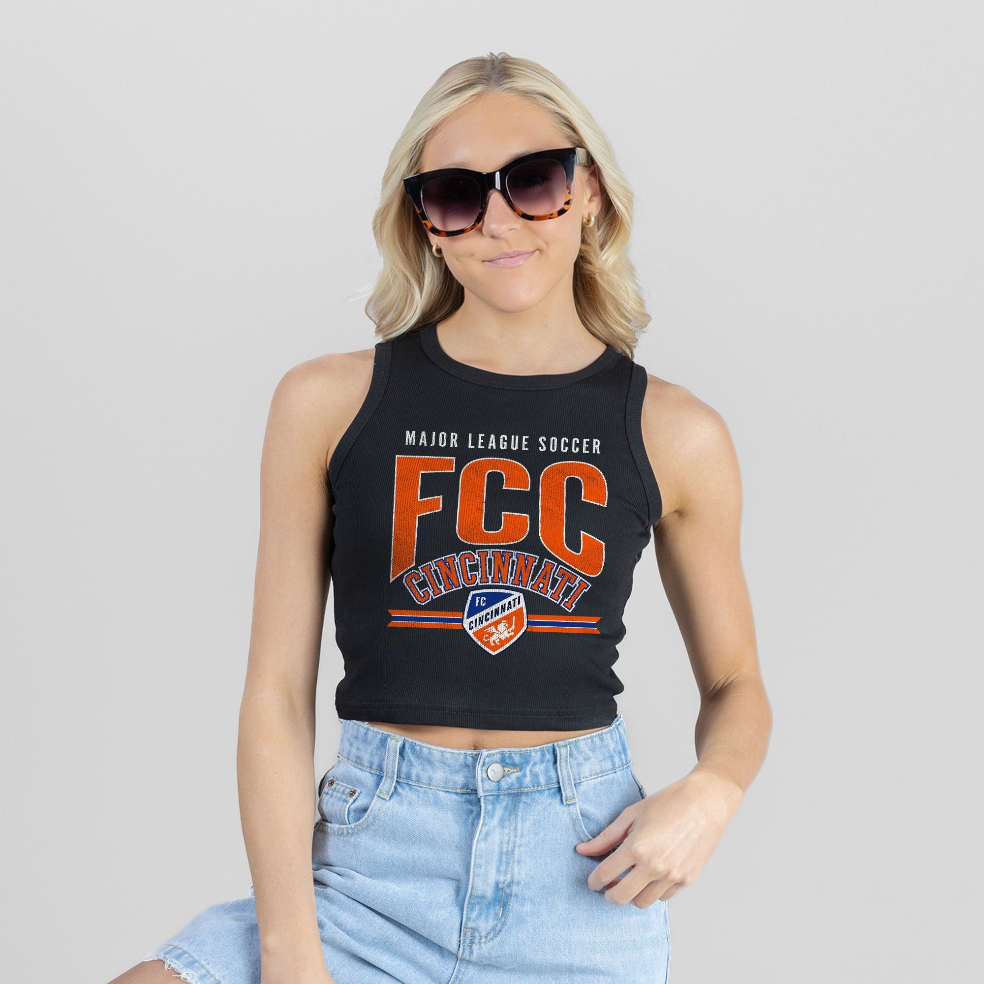FC CINCINNATI MIC DROP ESSENTIAL RIBBED CROP TANK