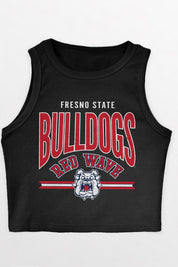 FRESNO STATE BULLDOGS MIC DROP ESSENTIAL RIBBED CROP TANK