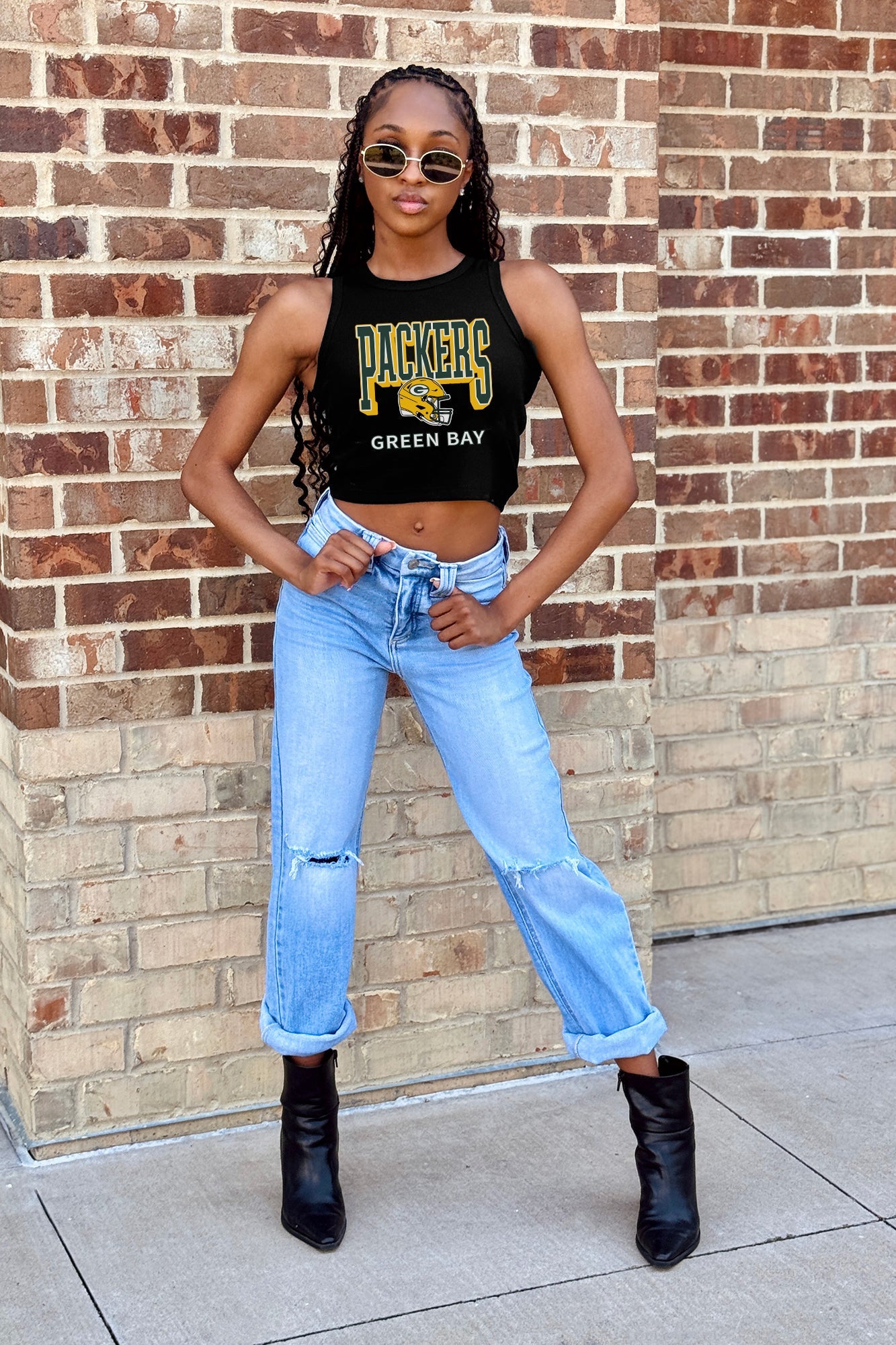 GREEN BAY PACKERS PURE VICTORY ESSENTIAL RIBBED CROP TANK