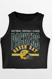 GREEN BAY PACKERS MIC DROP ESSENTIAL RIBBED CROP TANK