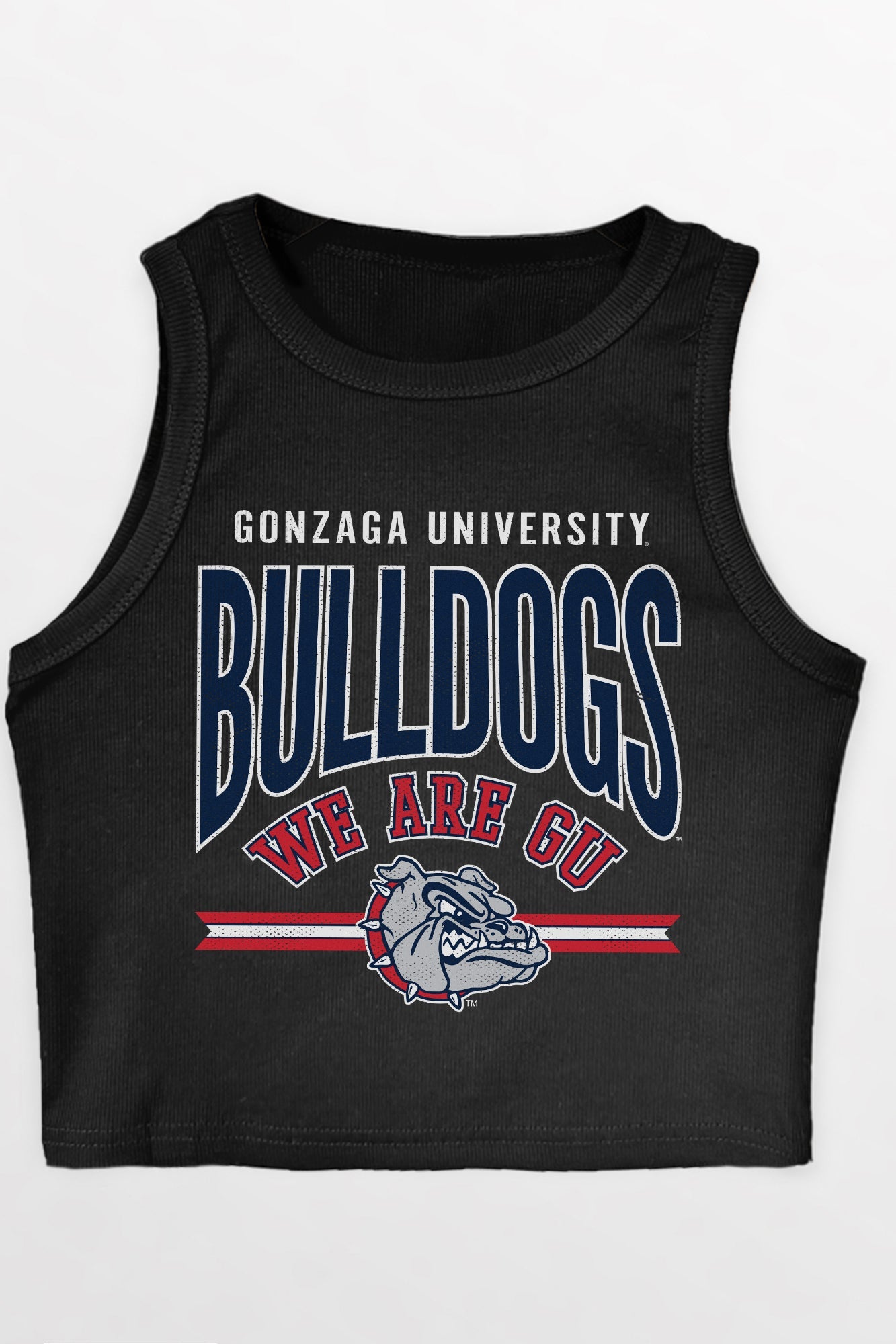 GONZAGA BULLDOGS MIC DROP ESSENTIAL RIBBED CROP TANK