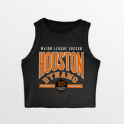 HOUSTON DYNAMO MIC DROP ESSENTIAL RIBBED CROP TANK