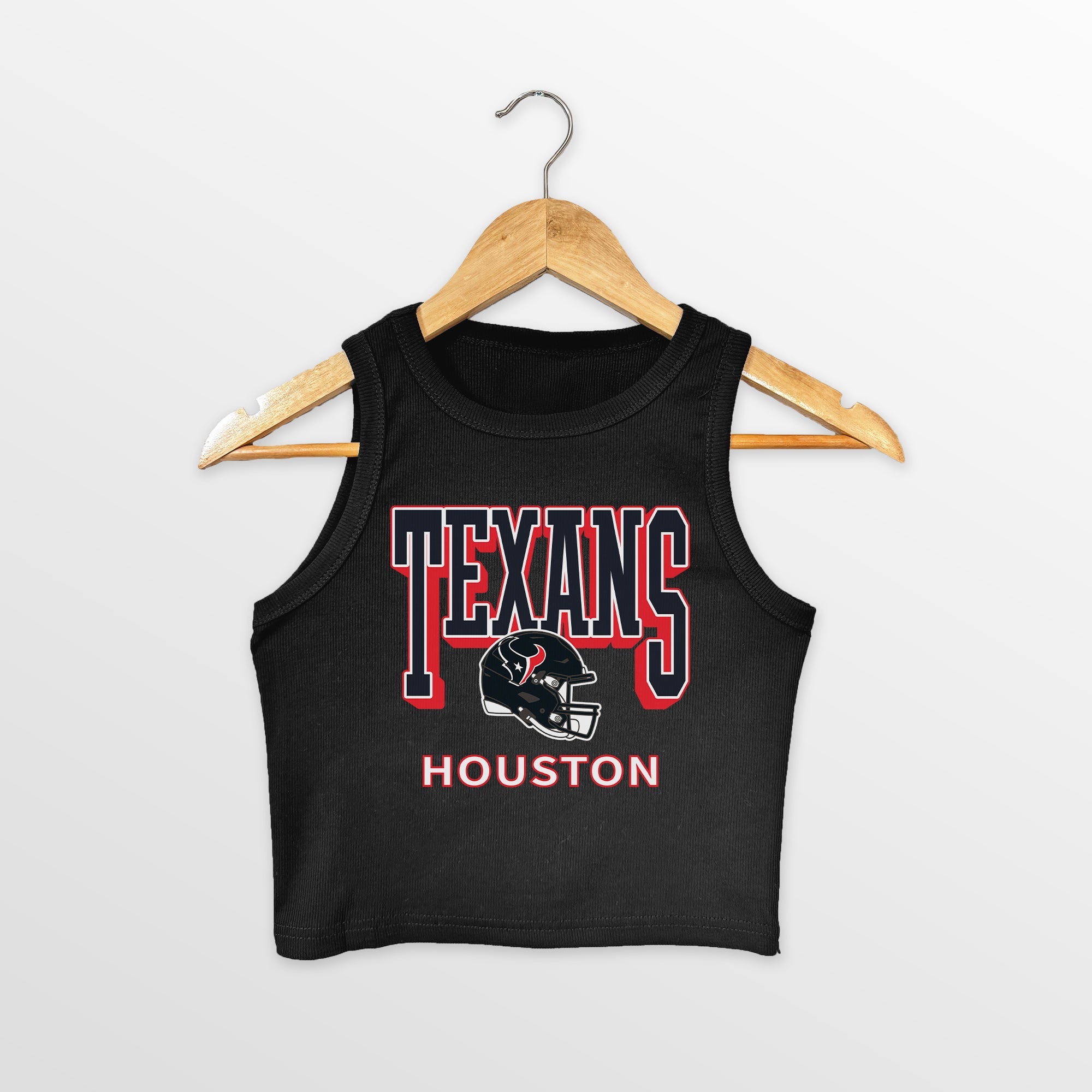 HOUSTON TEXANS PURE VICTORY ESSENTIAL RIBBED CROP TANK