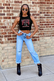 HOUSTON TEXANS PURE VICTORY ESSENTIAL RIBBED CROP TANK