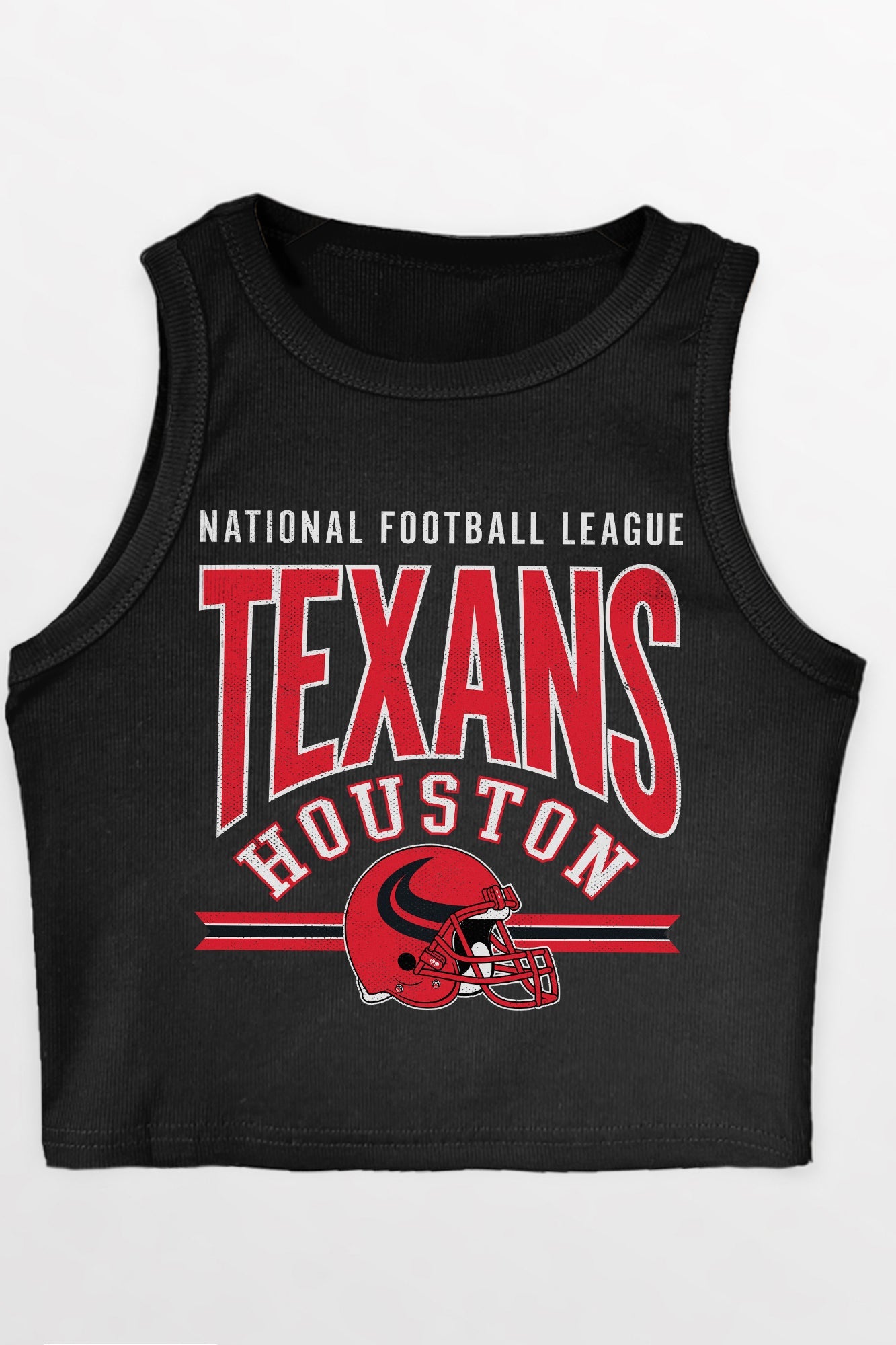 HOUSTON TEXANS MIC DROP ESSENTIAL RIBBED CROP TANK