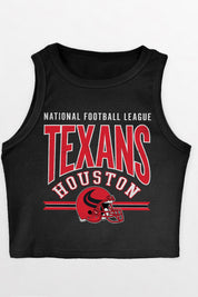 HOUSTON TEXANS MIC DROP ESSENTIAL RIBBED CROP TANK