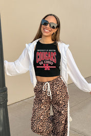 HOUSTON COUGARS MIC DROP ESSENTIAL RIBBED CROP TANK